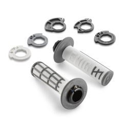 Jeu de Poignées Lock-on Fermées Blanches "JEFF EMIG" pour KTM SX/SX-F (23) et EXC/EXC-F (24)