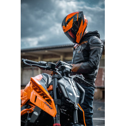 BLOUSON CUIR MOTO ROUTE KTM "TENSION V2 LEATHER JACKET" (2024)