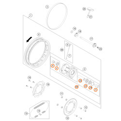 Kit réparation de roue ARRIERE pour KTM 50 SX (15-23)