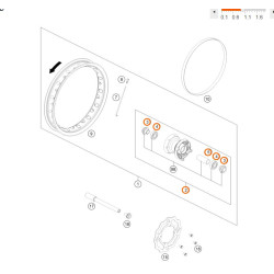 Kit réparation de roue AVANT pour KTM 50 SX (12-23)