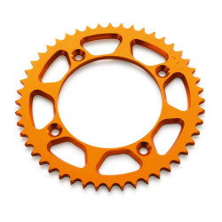 Couronne aluminium anodisée orange (46/48/49/50 dents) pour KTM 85 SX (04-25)