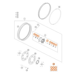 Kit réparation de roue AVANT pour KTM ADVENTURE (16-25)