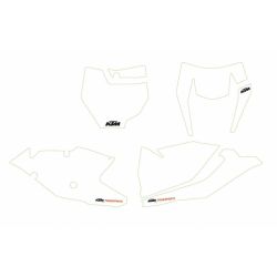 Kit autocollants de fond de plaque BLANC pour KTM SX/SX-F (16-18) et EXC/EXC-F (17-19)