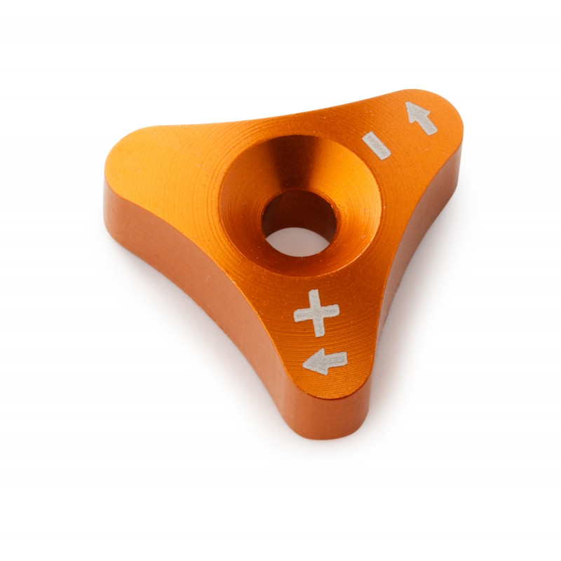 Molette de réglage pour compression Orange anodisée Factory pour KTM SX/SX-F (16-24) et EXC-F/TPI (20-24)