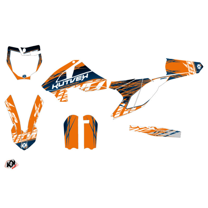 Kit D Co Moto Cross Eraser Ktm Sx Bleu Orange Finition Brillant