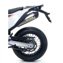 Kit Silencieux ARROW "Race-tech Titane" embout carbone pour KTM 690 SMC-R / ENDURO-R (19-21)