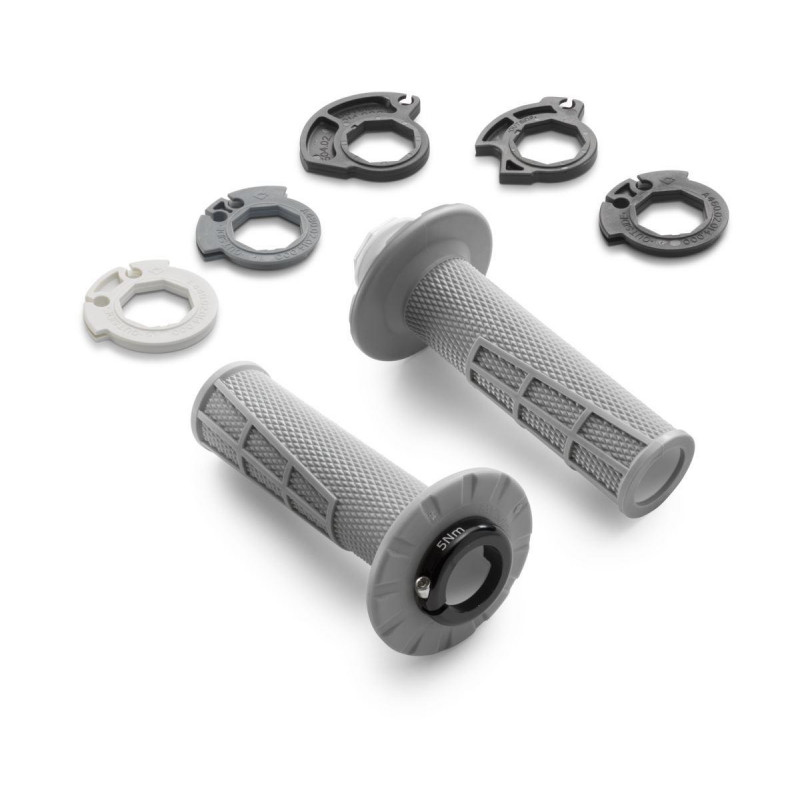 Jeu de Poignées Lock-on Ouvertes Grises pour KTM SX/SX-F (23+) et EXC/EXC-F (24+)