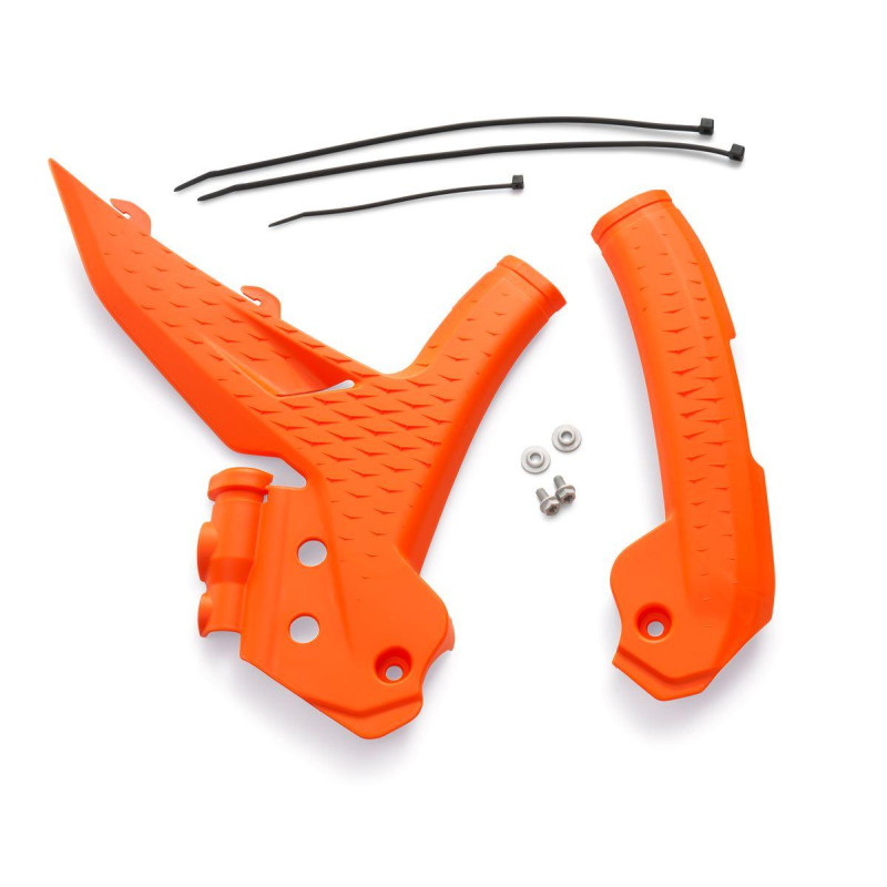 Jeu de protection de cadre orange pour KTM SX/SX-F (23-) et EXC/EXC-F (24-)