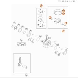 Kit piston Cote 2 (Gr. II)pour KTM 350 EXC-F (20-23) et SX-F (19-22)