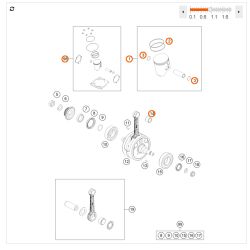 Kit  piston Cote 1 (Gr. I) pour KTM 300 EXC TPI (17-23)
