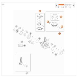 Kit piston Cote 1 (Gr. I)pour KTM 250 EXC-F (20-22)