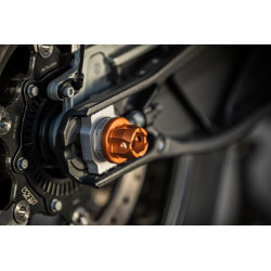 Roulettes de protection ARRIÈRE Aluminium anodisées Orange pour KTM 990 DUKE /-R