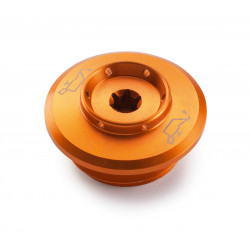 Bouchon d'huile anodisé orange KTM pour 790/890/990 DUKE et 1290 SDR/SDGT